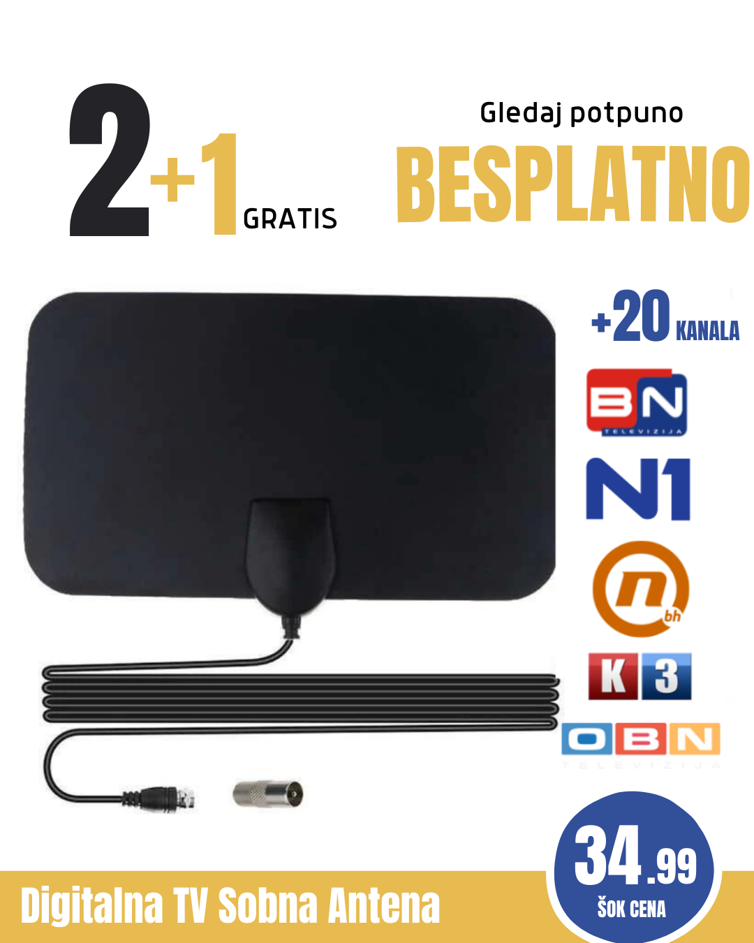 DIGITALNA TV SOBNA ANTENA+(Gratis Pismeno Uputsvo Majstora)